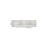 Sterling Silver Milgrain, Brushed wedding band ring detail view
