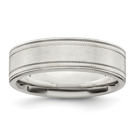 Sterling Silver Milgrain, Brushed wedding band ring