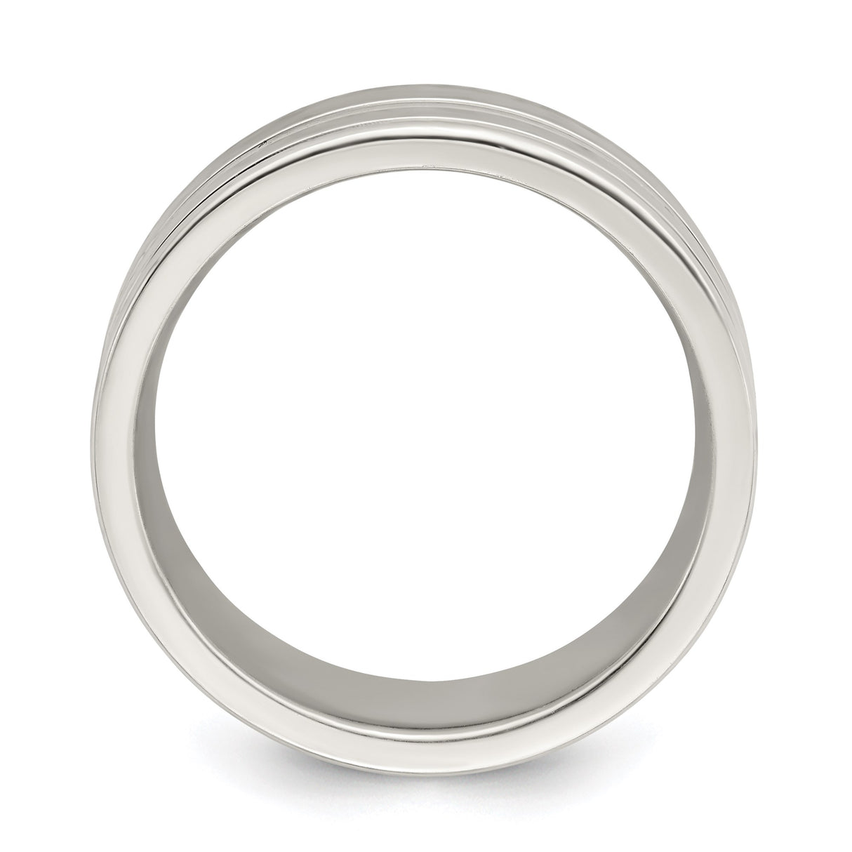 Sterling Silver Flat wedding band ring alternate angle