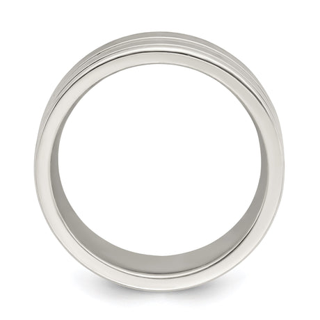 Sterling Silver Flat wedding band ring alternate angle