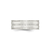 Sterling Silver Flat wedding band ring detail view