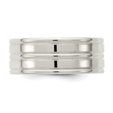 Sterling Silver Flat wedding band ring detail view