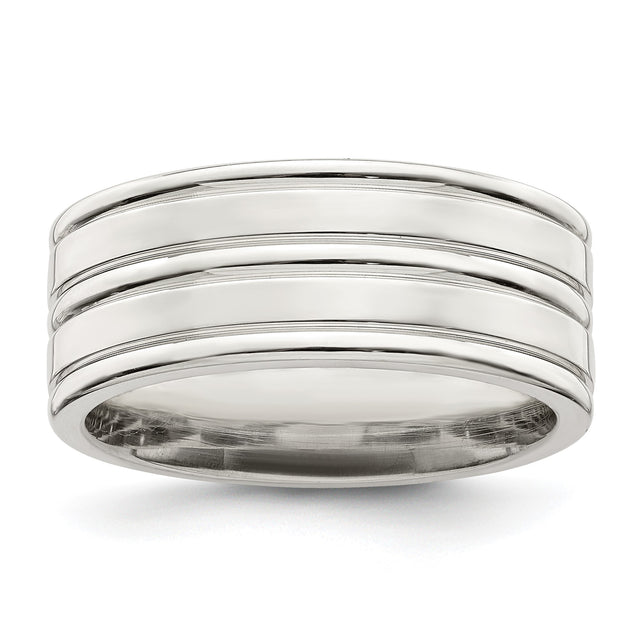 Sterling Silver Flat wedding band ring