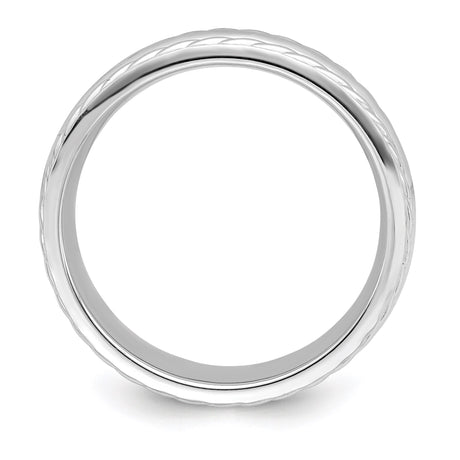 Sterling Silver Domed wedding band ring alternate angle
