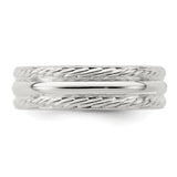 Sterling Silver Domed wedding band ring detail view