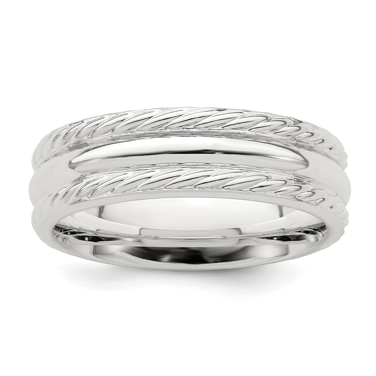 Sterling Silver Domed wedding band ring