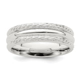 Sterling Silver Domed wedding band ring