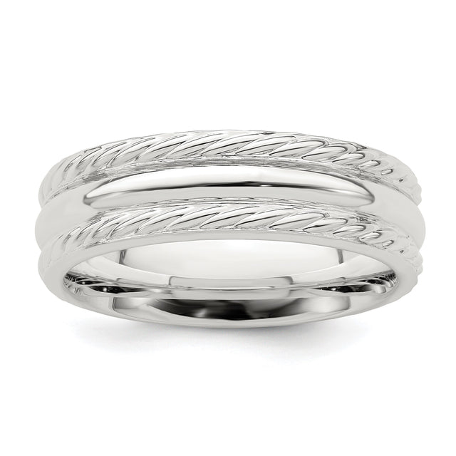 Sterling Silver Domed wedding band ring