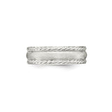 Sterling Silver Brushed, Domed wedding band ring detail view