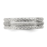 Sterling Silver Brushed, Domed wedding band ring detail view