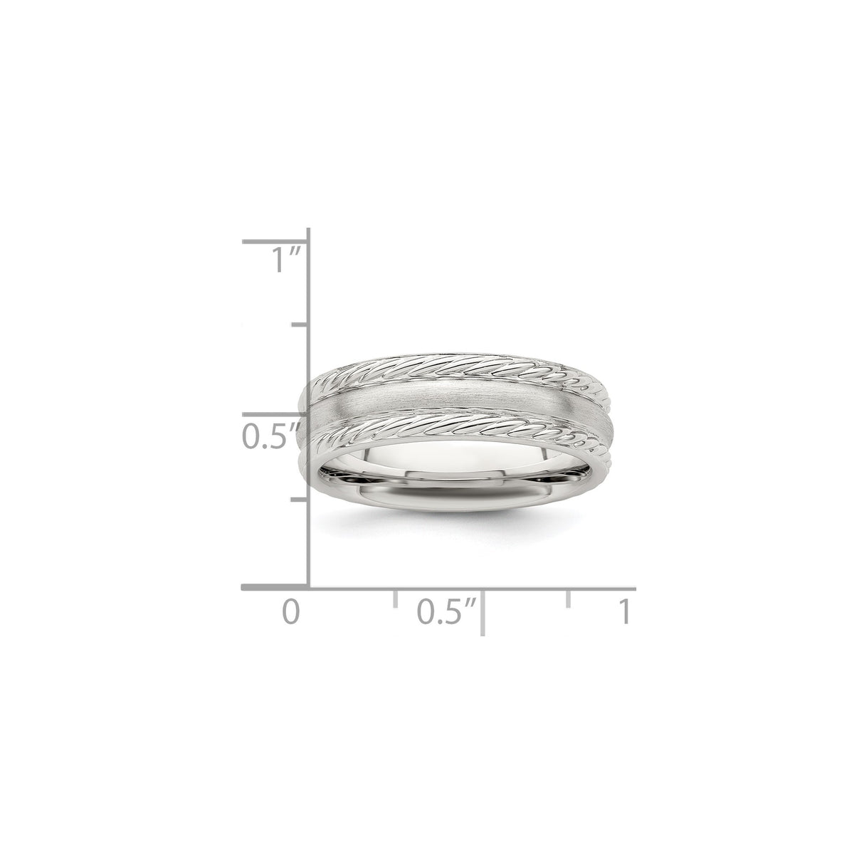 Sterling Silver Brushed, Domed wedding band ring shown for scale