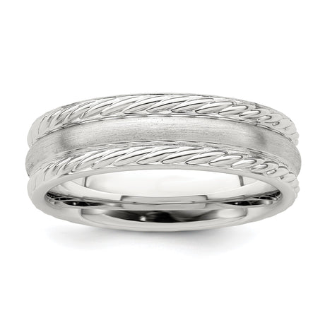 Sterling Silver Brushed, Domed wedding band ring
