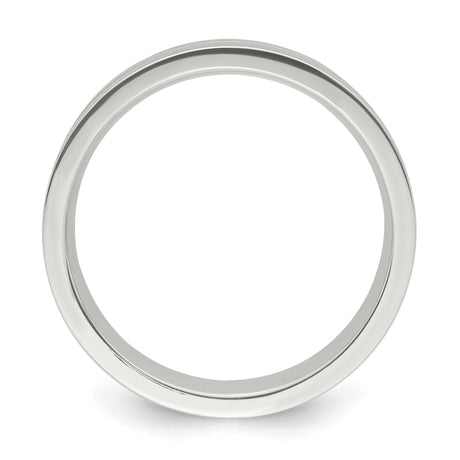 Sterling Silver Flat wedding band ring alternate angle
