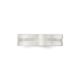 Sterling Silver Flat wedding band ring detail view