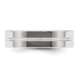 Sterling Silver Flat wedding band ring detail view