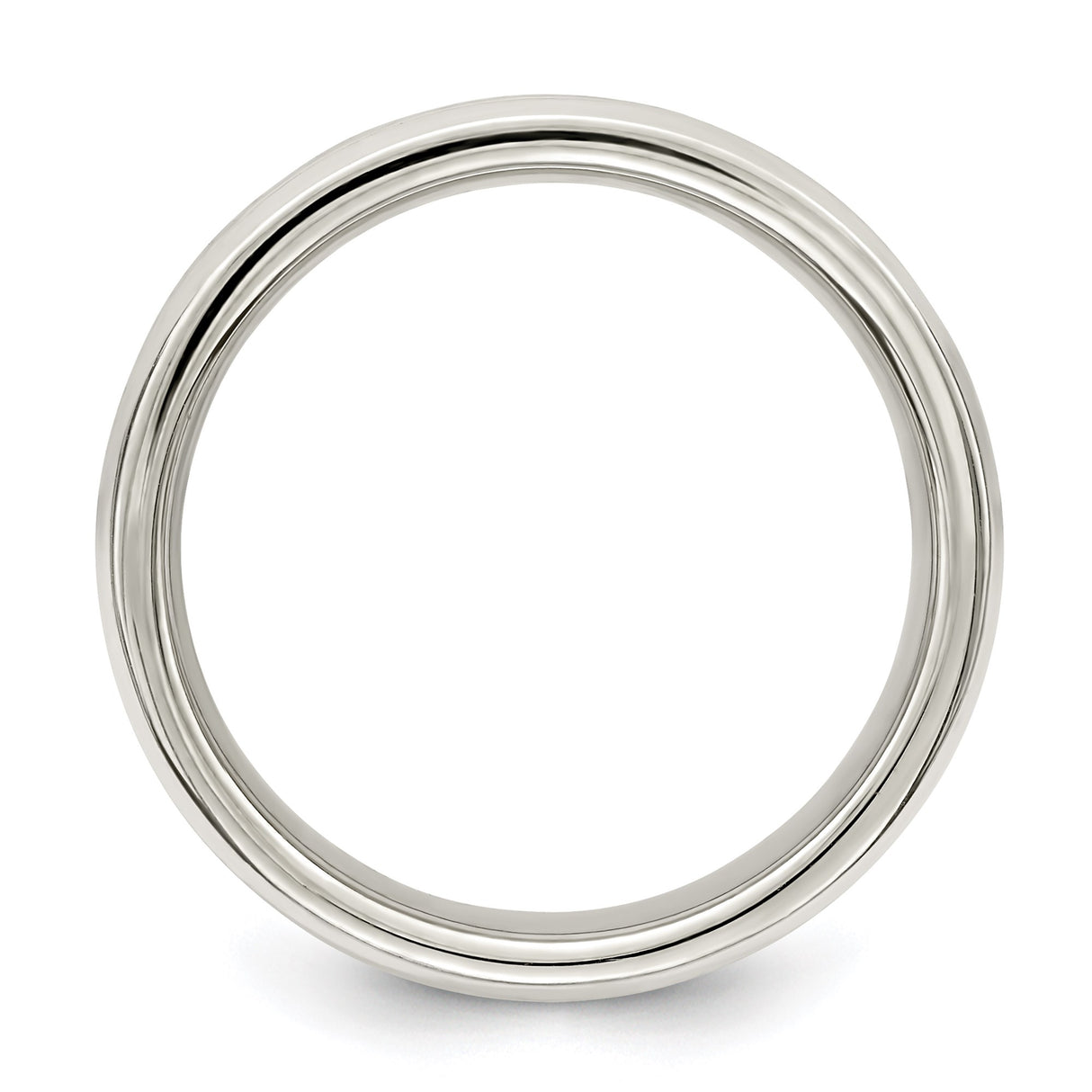 Sterling Silver Flat wedding band ring alternate angle
