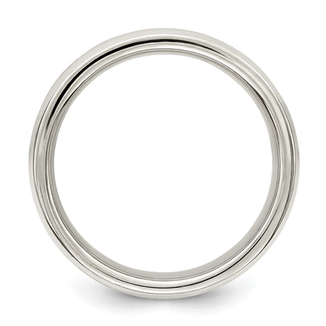 Sterling Silver Flat wedding band ring alternate angle