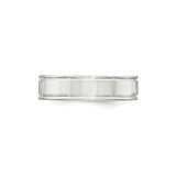 Sterling Silver Flat wedding band ring detail view