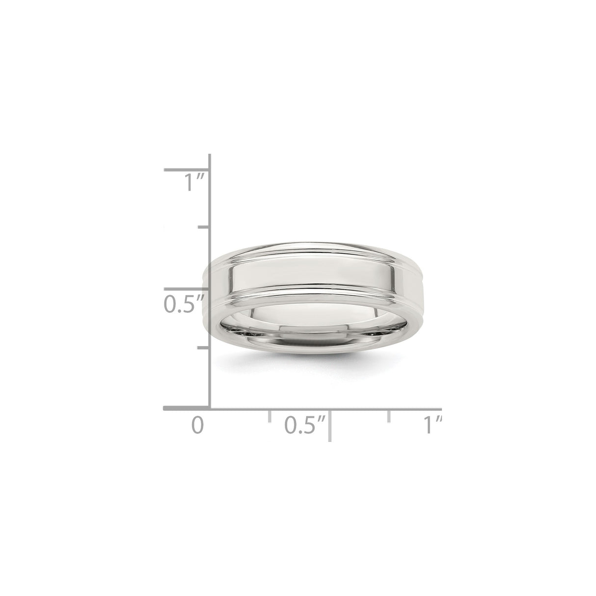 Sterling Silver Flat wedding band ring shown for scale