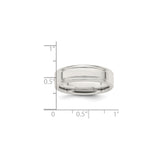 Sterling Silver Flat wedding band ring shown for scale