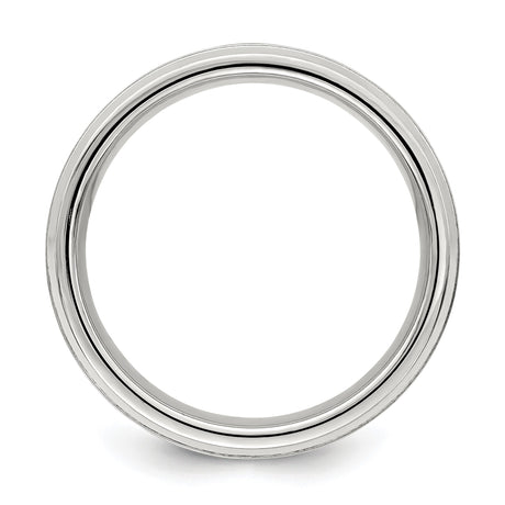 Sterling Silver Brushed wedding band ring alternate angle