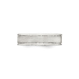 Sterling Silver Brushed wedding band ring detail view