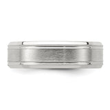 Sterling Silver Brushed wedding band ring detail view