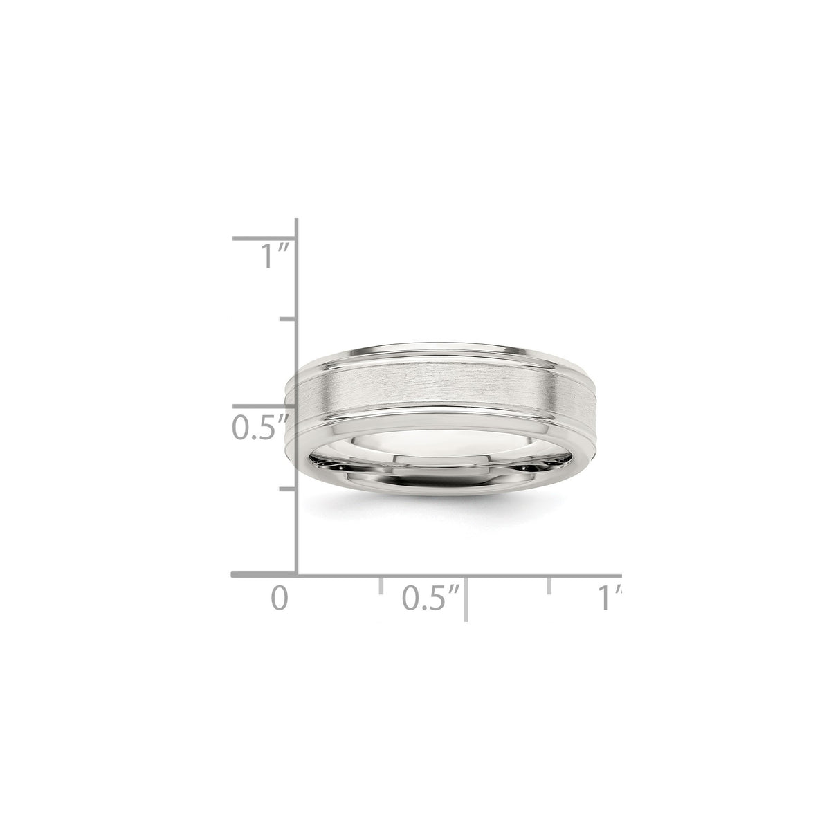 Sterling Silver Brushed wedding band ring shown for scale