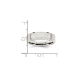 Sterling Silver Brushed wedding band ring shown for scale