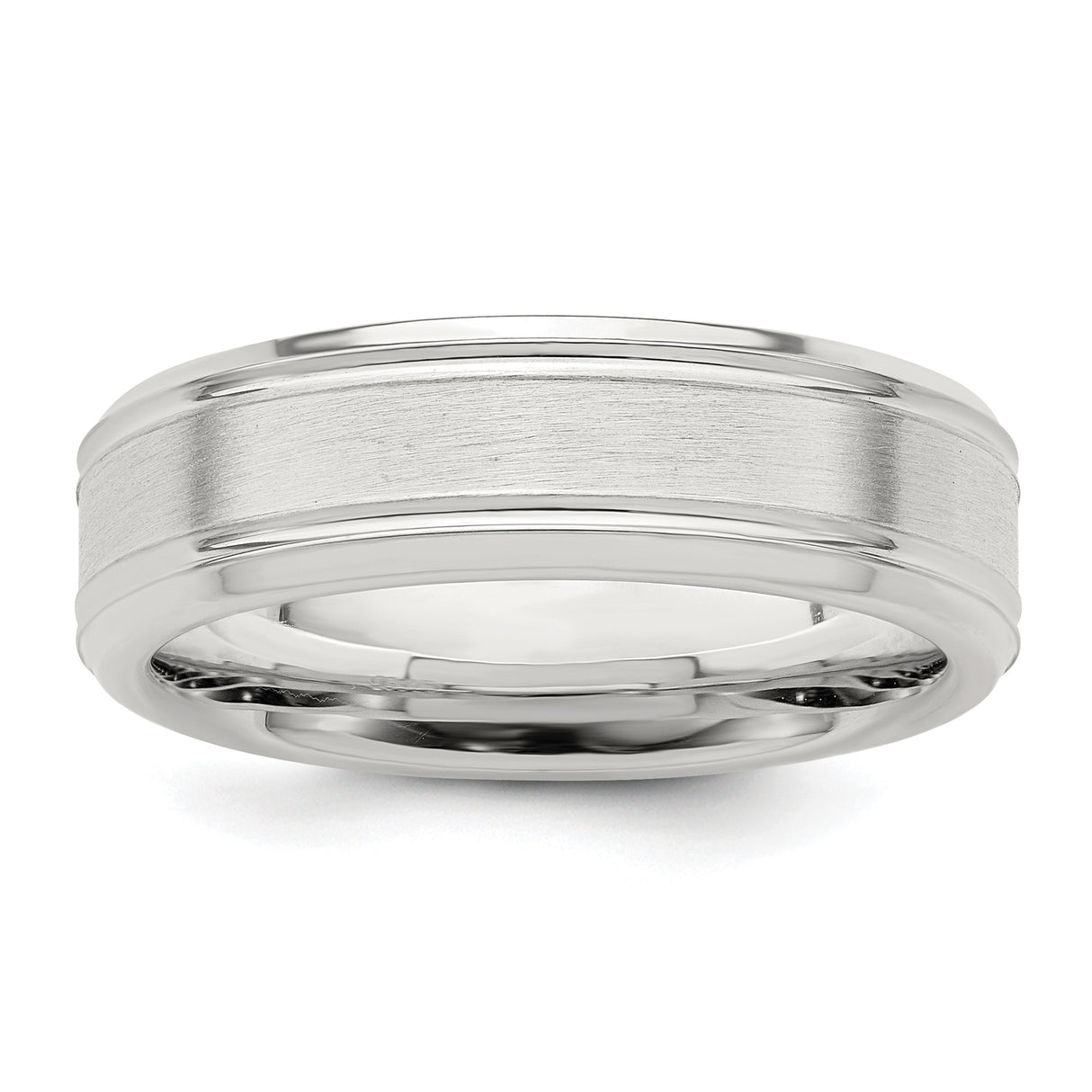 Sterling Silver Brushed wedding band ring