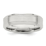 Sterling Silver Brushed wedding band ring