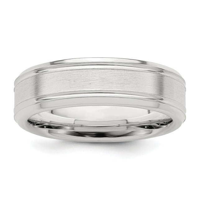 Sterling Silver Brushed wedding band ring