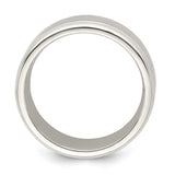Sterling Silver Beveled Edge, Flat wedding band ring alternate angle