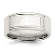 Sterling Silver Beveled Edge, Flat wedding band ring