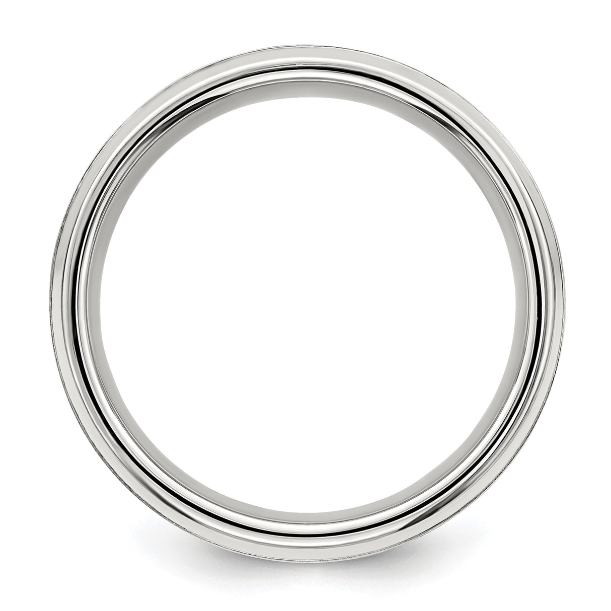 Sterling Silver Beveled Edge, Brushed wedding band ring alternate angle