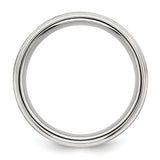 Sterling Silver Beveled Edge, Brushed wedding band ring alternate angle
