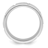 Sterling Silver Beveled Edge, Flat wedding band ring alternate angle