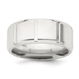 Sterling Silver Beveled Edge, Flat wedding band ring