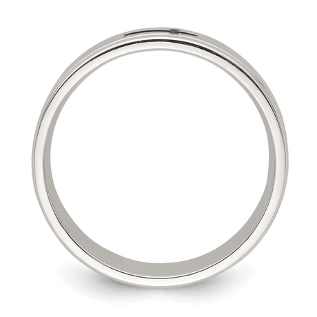 Sterling Silver Flat wedding band ring alternate angle