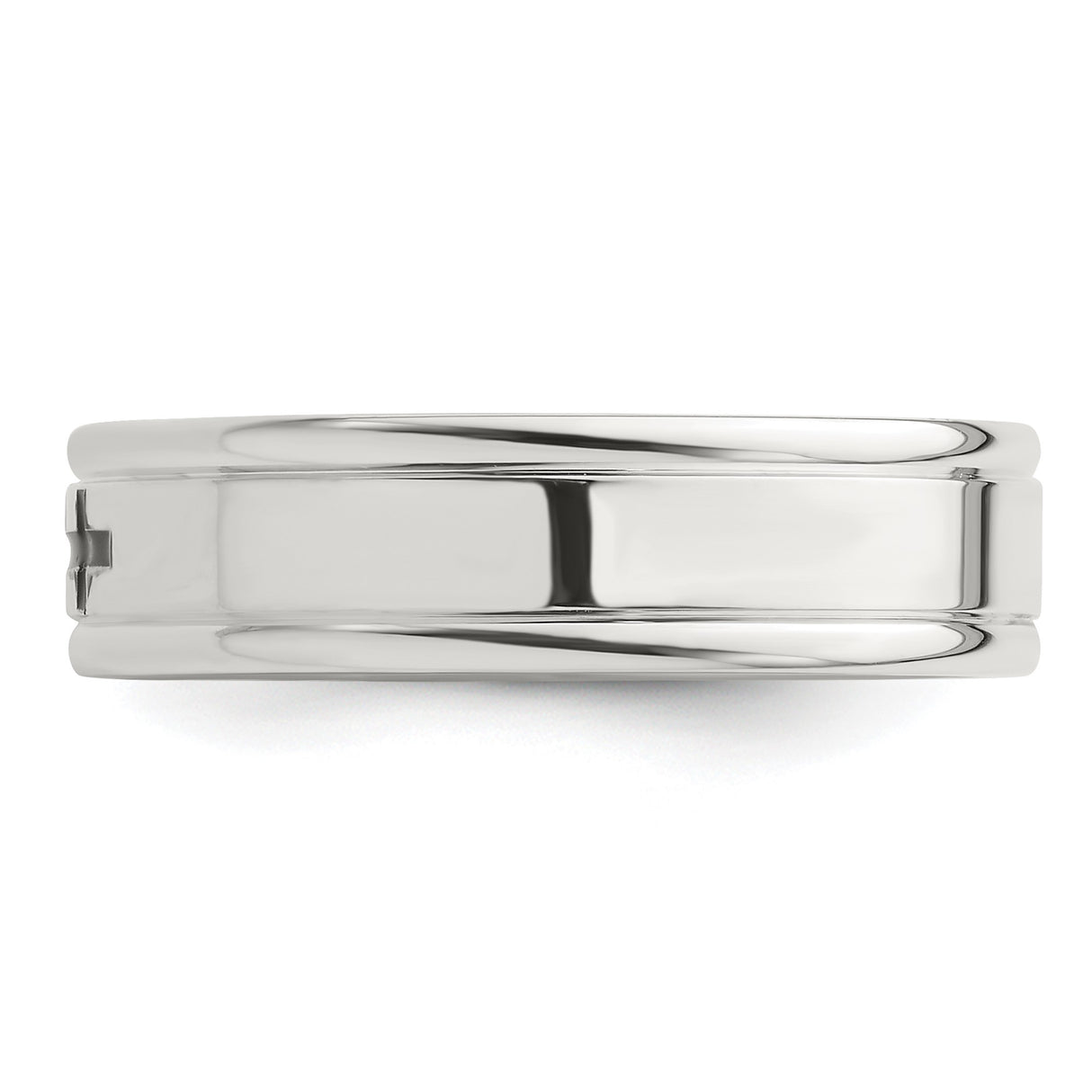 Sterling Silver Flat wedding band ring detail view