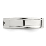 Sterling Silver Flat wedding band ring detail view