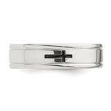 Sterling Silver Flat wedding band ring detail view