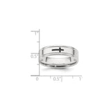 Sterling Silver Flat wedding band ring shown for scale