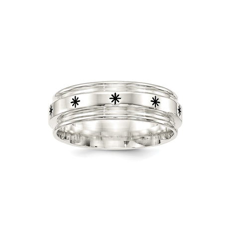 Sterling Silver Flat wedding band ring
