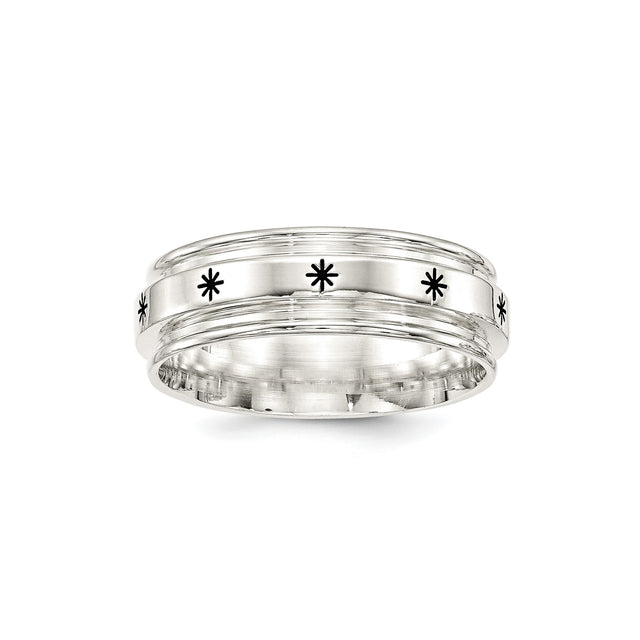 Sterling Silver Flat wedding band ring