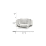 Sterling Silver wedding band ring shown for scale