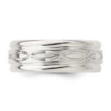 Sterling Silver wedding band ring detail view