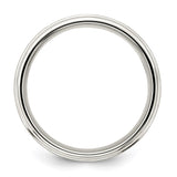 Sterling Silver Beveled Edge, Brushed wedding band ring alternate angle