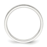 Sterling Silver Flat, Lightweight wedding band ring alternate angle