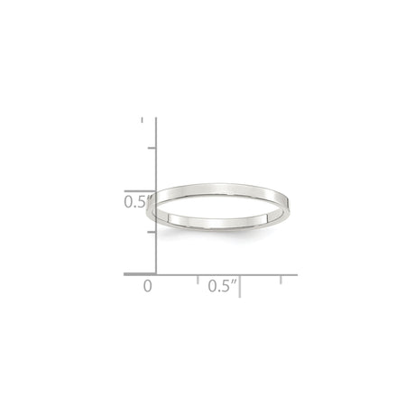 Sterling Silver Flat wedding band ring shown for scale